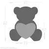 A diagram of a teddy bear with dimensions indicated. Podgląd zdjęcia produktu