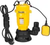 A yellow and black submersible water pump with a float switch and power cord, isolated on a white background. Náhľad obrázku produktu