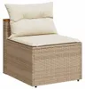 vidaXL Gartensofas ohne Armlehnen mit Kissen 2 Stk. Beige Produktbild-Vorschau 4