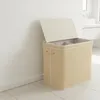 Relaxdays Wäschekorb mit Deckel, Bambus, 170 l, 3 Produktbild-Vorschau 2