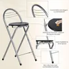 Barhocker Klappbar 4er Set Sitzhöhe 61 cm Schwarz Silber Produktbild-Vorschau 4