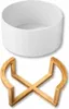 Wilmax Schüssel 18 cm Weiß Porzellan mit Bambusständer Set Produktbild-Vorschau 1