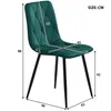 A dark green velvet chair with dimensions indicated by lines and numbers. Anteprima dell’immagine prodotto
