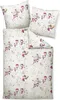 A flat lay of a duvet cover and pillowcase set with a winter-themed snowman print. Produktbild-Vorschau