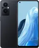 A black Oppo Reno8 Lite 5G smartphone is shown from the front and back. Podgląd zdjęcia produktu