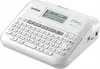 A white Brother P-touch D410 desktop label maker is shown from a slightly elevated front-right angle on a white background. Produktbild-Vorschau