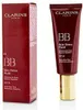 A product shot of a Clarins BB Skin Detox Fluid bottle and its packaging. Voir les images du produit