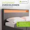 Juskys Polsterbett Lyon 140 x 200 cm grau – Bettgestell mit Produktbild-Vorschau 4