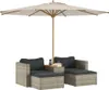 vidaXL 5-tlg. Garten-Sofagarnitur mit Kissen Grau Poly Produktbild-Vorschau 4