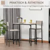 HOMCOM Bartisch Set 3-teilig, Esstisch mit 2 Barhocker, Produktbild-Vorschau 6
