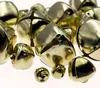 A close-up, detailed view of a pile of small, shiny, gold-colored jingle bells. Produktbild-Vorschau