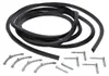 A black rubber seal and several metal clips are laid out on a white background. Produktbild-Vorschau