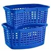 Two blue laundry baskets stacked on top of each other against a white background. Voir les images du produit