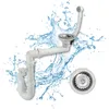 A sink drain assembly with water splashes. Produktbild-Vorschau