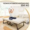 A woman doing yoga on a foldable bed indoors. Voir les images du produit