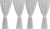 Four gray curtains are shown hanging against a white background. Produktbild-Vorschau