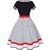 ASKSA Rockabilly Kleider Damen 50er Jahre Vintage Kurzarm Produktbild-Vorschau 2