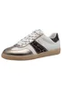 A single white sneaker with bronze and leopard print accents is shown against a white background. Voir les images du produit