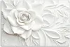 Leinwandbild Weiße 3D-Rosenblüte in voller Blüte 100x70 Produktbild-Vorschau 3