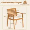 COSTWAY Sedie da giardino in legno di acacia, set da 2, Anteprima dell’immagine prodotto 3