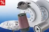 A collage of various car parts including headlights, brake discs, an air filter, and an oil filter, with a percentage symbol overlay. Produktbild-Vorschau