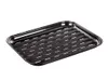 A black grill tray with a slatted surface and raised edges, shown from a slightly elevated side angle against a white background. Podgląd zdjęcia produktu