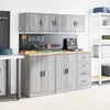 vidaXL Szafki ścienne do garażu 2 szt. Szary materiał Podgląd zdjęcia produktu 4