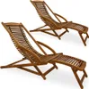 CASARIA® 2x Chaises longues en bois d'acacia Bain de soleil Voir les images du produit 1