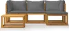 vidaXL 5-tlg. Garten-Lounge-Set mit Auflagen Massivholz Produktbild-Vorschau 2