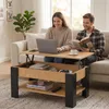 Couchtisch Wohnzimmertisch mit Liftplatte 90x50 cm Eiche Produktbild-Vorschau 4