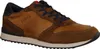 A single brown leather and suede sneaker is shown against a white background. Produktbild-Vorschau