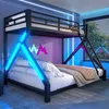 A modern bedroom with a bunk bed, illuminated by LED lights. Podgląd zdjęcia produktu