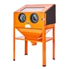 An orange sandblasting cabinet with a stand is shown against a white background. Produktbild-Vorschau
