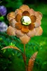 Gartenstecker Blume Metall Gartendeko Rost Edelrost Produktbild-Vorschau 1