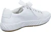 A white leather sneaker is shown from a side-rear angle against a white background. Náhled obrázku produktu