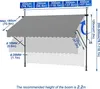 JOIEYOU Klemmmarkise 200 cm Breit Balkon Markise Ohne Produktbild-Vorschau 2