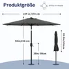 Alu Sonnenschirm Ø270cm Gartenschirm Terrassenschirm Produktbild-Vorschau 2
