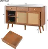 okwish Kommode 120 x 40 x 78 cm, Sideboard mit 3 Schubladen Produktbild-Vorschau 6