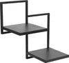 A black metal shelf unit with two tiers, shaped like stairs. Produktbild-Vorschau