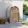 vidaXL Wiata na drewno opałowe srebrna 80x45x120 cm Stal Podgląd zdjęcia produktu 2