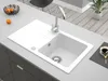 Granitspüle - Spülbecken - Küchenspüle - Weiß - 76 x 43,5 Produktbild-Vorschau 3