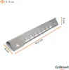 A metal aroma rail for a grill, with dimensions indicated. Produktbild-Vorschau