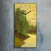 Küche Wohnzimmer Wand Leinwand Uhr 30x60 Gemälde Wald Bäume Produktbild-Vorschau 2