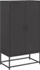 vidaXL Highboard Schwarz 68,5x38,5x123,5 cm Stahl Produktbild-Vorschau 2