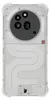The back of a transparent phone case with a phone inside, shown on a white background. Produktbild-Vorschau