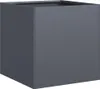 A gray cube-shaped planter is shown against a white background. Produktbild-Vorschau