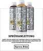 Three cans of spray paint for bicycles are displayed, with text below providing instructions. Produktbild-Vorschau