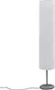 A white cylindrical floor lamp with a gray base and stem, shown on a white background with its power cord extending to the left. Náhľad obrázku produktu