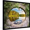 MuchoWow® Gerahmtes Poster Bäume - Wasser - Aussicht 40x40 Produktbild-Vorschau 1