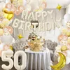 Dekoration zum 50. Geburtstag Set XXL-Ballons Weiß-Gold mit Produktbild-Vorschau 6
